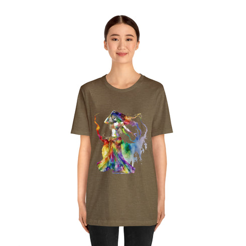 Rainbow Belly Dancer in Motion - Short Sleeve Tee